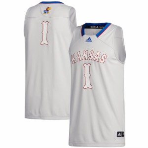 アディダス メンズ ジャージ #1 "Kansas Jayhawks" adidas Swingman Jersey - Gray