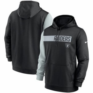 ナイキ メンズ パーカー "Las Vegas Raiders" Nike Colorblock Performance Pullover Hoodie - Black/Silver