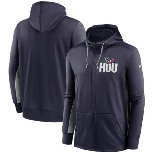 ナイキ メンズ パーカー "Houston Texans" Nike Mascot Performance Full-Zip Hoodie - Navy/Gray