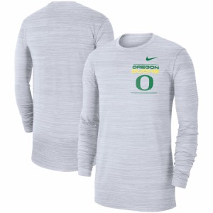 ナイキ メンズ Tシャツ 長袖 ロンT Oregon Ducks Nike 2021 Sideline Velocity Performance Long Sleeve T-Shirt - White