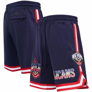 プロスタンダード メンズ バスパン ハーフパンツ ペリカンズ New Orleans Pelicans Pro Standard Chenille Shorts - Navy