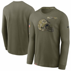 ナイキ メンズ Tシャツ ロンT 長袖 Cleveland Browns Nike 2021 Salute To Service Performance Long Sleeve T-Shirt - Olive