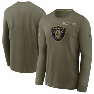 ナイキ メンズ Tシャツ ロンT 長袖 Las Vegas Raiders Nike 2021 Salute To Service Performance Long Sleeve T-Shirt - Olive