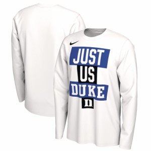 ナイキ メンズ Tシャツ 長袖 ロンT Duke Blue Devils Nike 2021 Postseason Basketball JUST US Bench Legend Long Sleeve T-Shirt - Whi