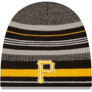 ニューエラ メンズ ニット帽 ”Pittsburgh Pirates" New Era Striped Beanie Hat - Black