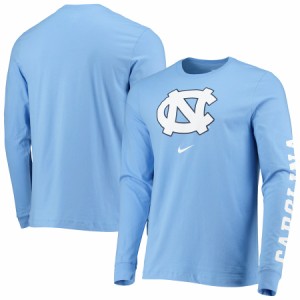 ナイキ メンズ Tシャツ 長袖 ロンT North Carolina Tar Heels Nike Team Lockup 2-Hit Long Sleeve T-Shirt - Carolina Blue