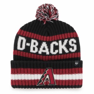 フォーティーセブン メンズ ニット帽 ”Arizona Diamondbacks" '47 Bering Cuffed Knit Hat with Pom - Black