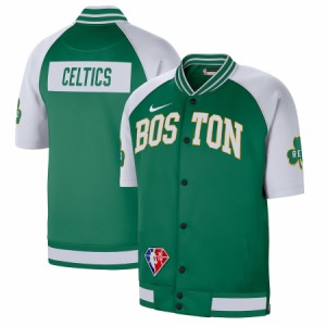 ナイキ メンズ ジャケット "Boston Celtics" Nike 2021/22 City Edition Therma Flex Showtime Short Sleeve Full-Snap Bomber Jacket - 