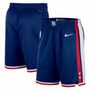 ナイキ メンズ バスパン レプリカショーツ "Brooklyn Nets" Nike 2021/22 City Edition Swingman Shorts - Navy