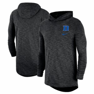 ナイキ メンズ Tシャツ 長袖 ロンT Duke Blue Devils Nike Slub Space-Dye Performance Long Sleeve Hoodie T-Shirt - Black