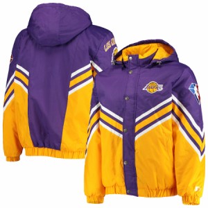 スターター メンズ ジャケット "Los Angeles Lakers" Starter The Maximum Hoodie Full-Zip Jacket - Purple/Gold