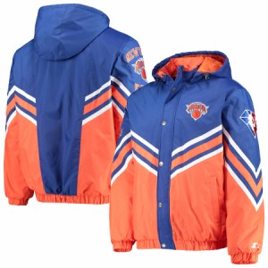 スターター メンズ ジャケット "New York Knicks" Starter The Maximum Hoodie Full-Zip Jacket - Royal/Orange