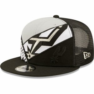 ニューエラ メンズ キャップ スパーズ San Antonio Spurs New Era Criss Cross 9FIFTY Trucker Snapback Hat - Black