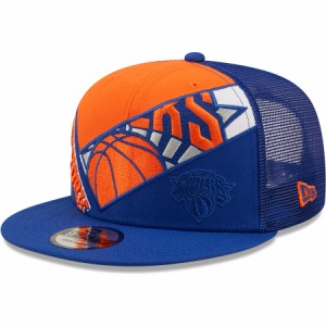 ニューエラ メンズ キャップ ニックス New York Knicks New Era Criss Cross 9FIFTY Trucker Snapback Hat - Blue