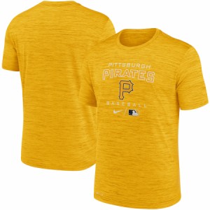 ナイキ メンズ Tシャツ ”Pittsburgh Pirates" Nike Authentic Collection Velocity Practice Space-Dye Performance T-Shirt - Gold