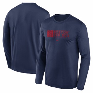 ナイキ メンズ Tシャツ 長袖 ロンT "Boston Red Sox" Nike Authentic Collection Performance Long Sleeve T-Shirt - Navy