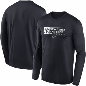 ナイキ メンズ Tシャツ 長袖 ロンT "New York Yankees" Nike Authentic Collection Performance Long Sleeve T-Shirt - Navy