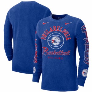 ナイキ メンズ Tシャツ 長袖 ロンT シクサーズ Philadelphia 76ers Nike Courtside Retro Elevated Long Sleeve T-Shirt - Royal