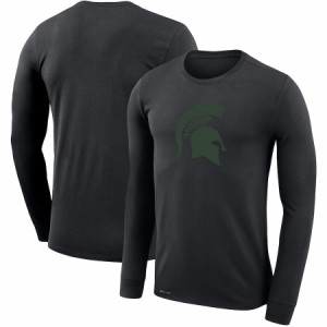 ナイキ メンズ Tシャツ ロンT 長袖 "Michigan State Spartans" Nike School Logo Legend Performance Long Sleeve T-Shirt - Black