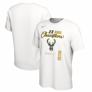 ナイキ メンズ Tシャツ "Milwaukee Bucks" Nike 2021 NBA Finals Champions Locker Room T-Shirt - White