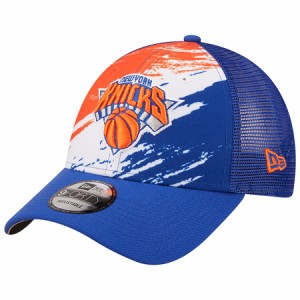 ニューエラ メンズ キャップ ニックス New York Knicks New Era Marble 9FORTY Trucker Snapback Hat - Blue