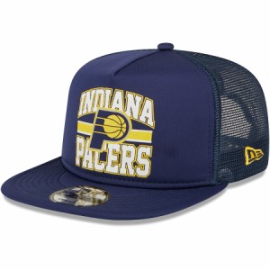 ニューエラ メンズ キャップ ペイサーズ Indiana Pacers New Era A-Frame 9FIFTY Snapback Trucker Hat - Navy