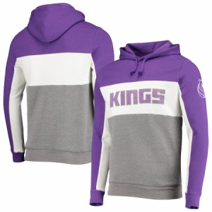 ジャンクフード メンズ パーカー Sacramento Kings Junk Food Wordmark Colorblock Fleece Pullover Hoodie - Purple/White