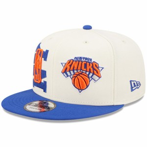 ニューエラ メンズ キャップ ニックス New York Knicks New Era 2022 NBA Draft 9FIFTY Snapback Adjustable Hat - Cream/Blue