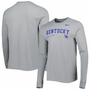 ナイキ メンズ Tシャツ 長袖 ロンT "Kentucky Wildcats" Nike Team Practice Performance Long Sleeve T-Shirt - Gray