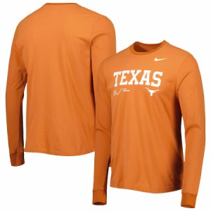 ナイキ メンズ Tシャツ 長袖 ロンT "Texas Longhorns" Nike Team Practice Performance Long Sleeve T-Shirt - Texas Orange