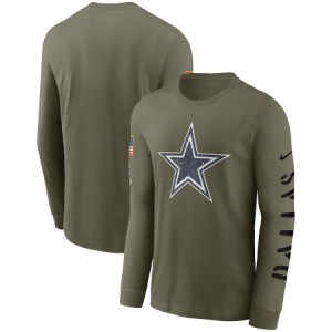 ナイキ メンズ Tシャツ 長袖 ロンT "Dallas Cowboys" Nike 2022 Salute To Service Long Sleeve T-Shirt - Olive NFL サルート おしゃれ 