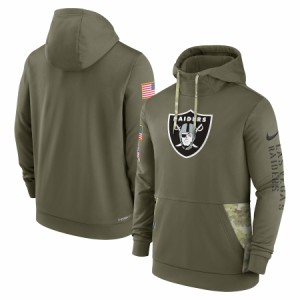 ナイキ メンズ パーカー "Las Vegas Raiders" Nike 2022 Salute to Service Therma Performance Pullover Hoodie - Olive NFL サルート 