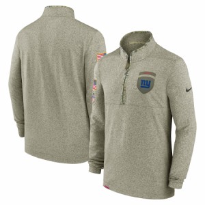 ナイキ メンズ スウェットシャツ "New York Giants" Nike 2022 Salute to Service Quarter-Zip Top - Olive NFL サルート おしゃれ ブラ