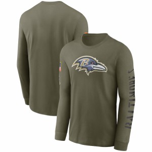 ナイキ メンズ Tシャツ 長袖 ロンT "Baltimore Ravens" Nike 2022 Salute To Service Long Sleeve T-Shirt - Olive NFL サルート おしゃ