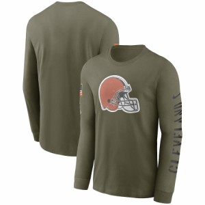 ナイキ メンズ Tシャツ 長袖 ロンT "Cleveland Browns" Nike 2022 Salute To Service Long Sleeve T-Shirt - Olive NFL サルート おしゃ