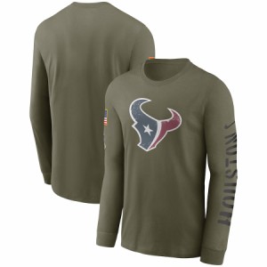 ナイキ メンズ Tシャツ 長袖 ロンT "Houston Texans" Nike 2022 Salute To Service Long Sleeve T-Shirt - Olive NFL サルート おしゃれ 