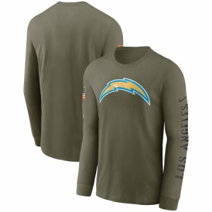 ナイキ メンズ Tシャツ 長袖 ロンT "Los Angeles Chargers" Nike 2022 Salute To Service Long Sleeve T-Shirt - Olive NFL サルート お