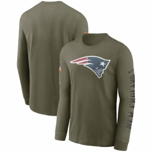 ナイキ メンズ Tシャツ 長袖 ロンT "New England Patriots" Nike 2022 Salute To Service Long Sleeve T-Shirt - Olive NFL サルート お