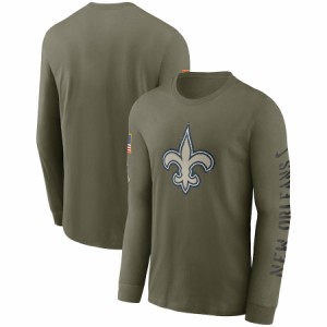 ナイキ メンズ Tシャツ 長袖 ロンT "New Orleans Saints" Nike 2022 Salute To Service Long Sleeve T-Shirt - Olive NFL サルート おし