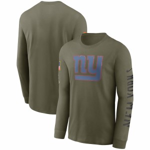 ナイキ メンズ Tシャツ 長袖 ロンT "New York Giants" Nike 2022 Salute To Service Long Sleeve T-Shirt - Olive NFL サルート おしゃれ