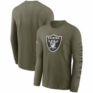 ナイキ メンズ Tシャツ 長袖 ロンT "Las Vegas Raiders" Nike 2022 Salute To Service Long Sleeve T-Shirt - Olive NFL サルート おしゃ