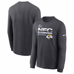 ナイキ メンズ Tシャツ 長袖 "Los Angeles Rams" Nike 2021 NFC Champions Locker Room Trophy Collection Long Sleeve T-Shirt - Anthra