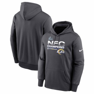 ナイキ メンズ パーカー "Los Angeles Rams" Nike 2021 NFC Champions Locker Room Trophy Collection Pullover Hoodie - Anthracite