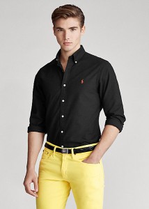 ラルフローレン メンズ シャツ Polo Ralph Lauren Garment-Dyed Oxford Shirt カッターシャツ Slimサイズ Polo Black