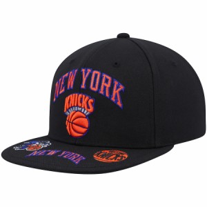 ミッチェルアンドネス メンズ キャップ ニックス New York Knicks Mitchell & Ness Hardwood Classics Front Loaded Snapback Hat - Blac