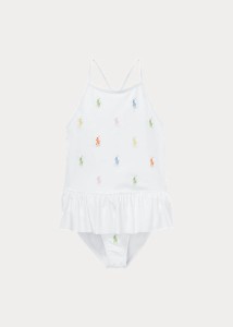 ポロ ラルフローレン 2-6X ガールズ/キッズ Polo Ralph Lauren Polo Pony One-Piece Swimsuit 水着 White 女の子