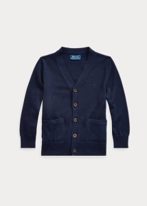 ラルフローレン 2T-7 ボーイズ/キッズ Polo Ralph Lauren Cotton V-Neck Cardigan カーディガン RL Navy