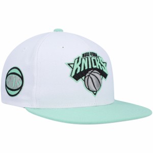 ミッチェルアンドネス メンズ キャップ ニックス New York Knicks Mitchell & Ness Pure Platinum Mint Snapback Hat - White