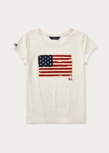 ポロ ラルフローレン 7-16 ガールズ/キッズ Polo Ralph Lauren Flag Cotton Jersey Tee Tシャツ 半袖 Nevis T-shirt 女の子