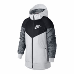 ナイキ キッズ ウィンドブレーカー Nike Windrunner Jacket - White/Black/Wolf Grey